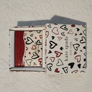 NEW Kate Spade scribble hearts 💕 cardholder in gift box ID wallet NWT